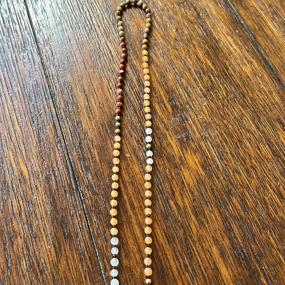 Bohemian Beaded Stone Necklace with Pendant - Picture 5 of 6